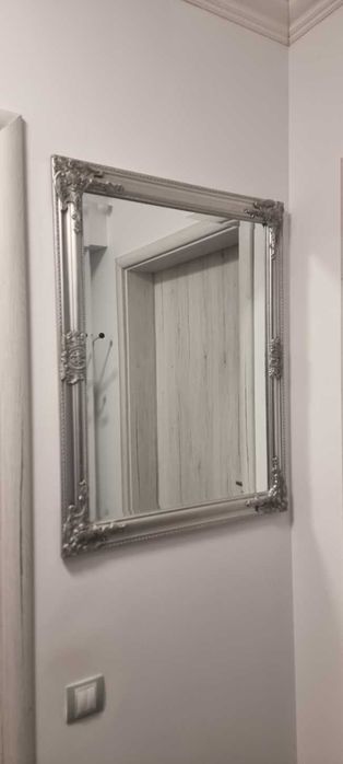 Oglindă Decorativă Retro Vintage Argintie si Aurie 64 x 94 cm