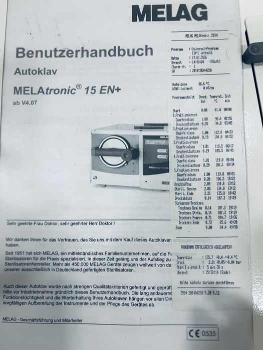 Autoclav sterilizator cosmetica salon beauty Melag Melatronic 15+