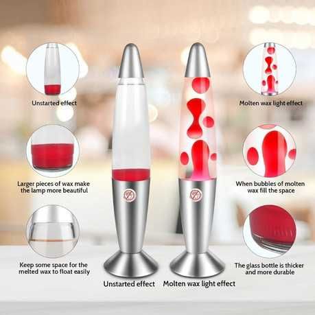 Лава лампа, lava lamp. Уникален подарък. 35см, 25w