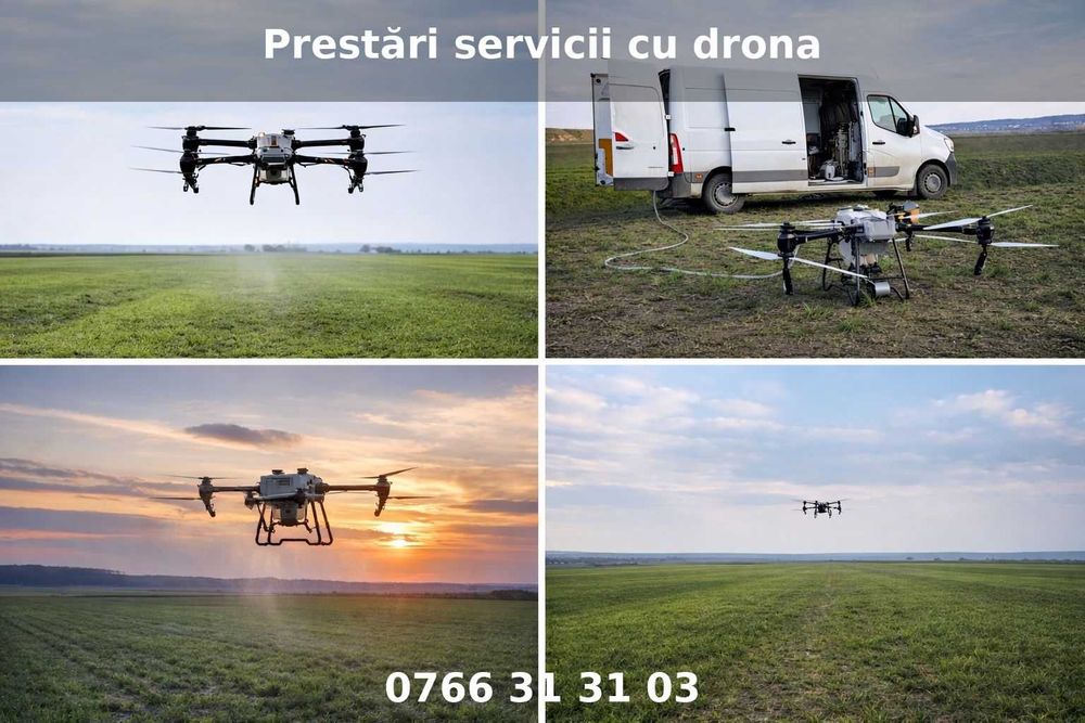 Prestari cu drona DJI T50 – precizie RTK , eficienta maxima