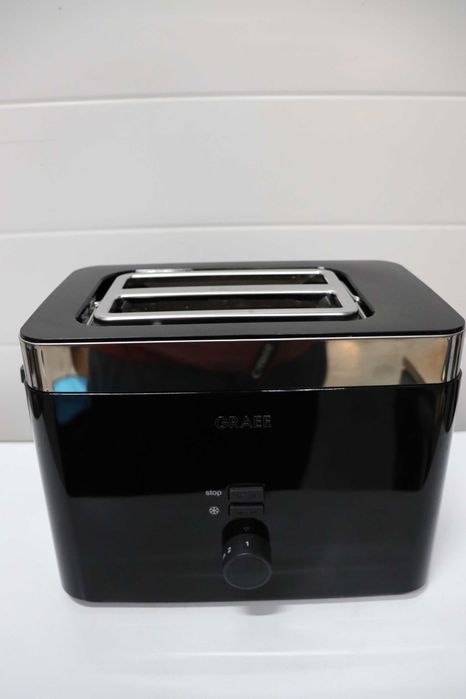 Тостер Graef TO 62, 1000 W, 2 филийки, черен/сребрист
