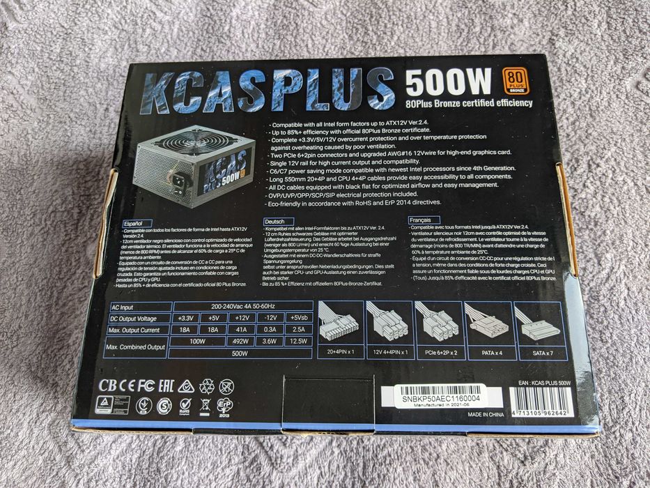 Компьютерный блок питания Aerocool KCAS PLUS 500W 80 PLUS Bronze