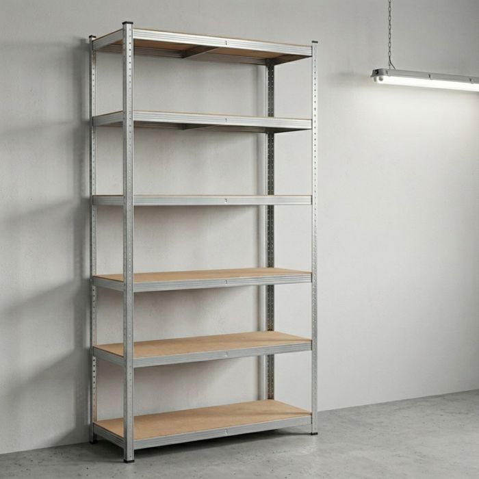 Професионален метален стелаж HÖGLER 222x110x50 см – 6 Рафта, до 1050 кг, регулируема височина