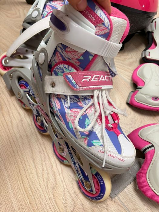 Ролики Reaction ABEC5 для девочек комплект