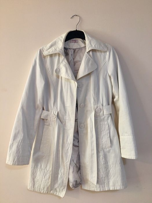 Бял дамски шлифер Orsay тренч