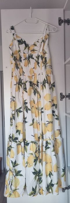Rochie lunga cu imprimeu de lamai