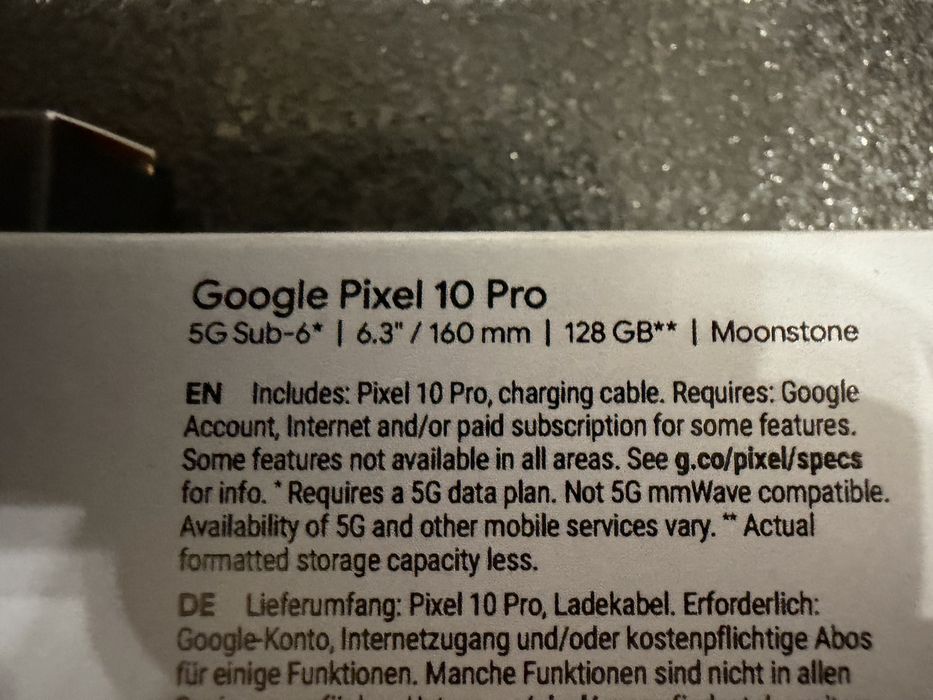 Google Pixel 10 Pro 5G 128GB 16GB