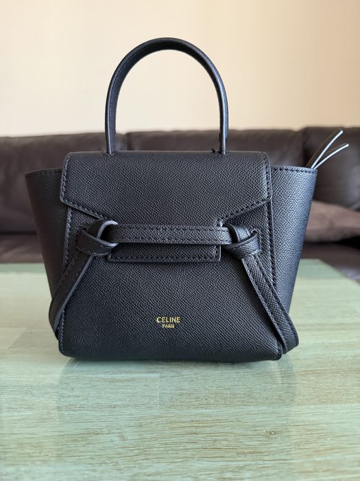 Celine кожена черна чанта