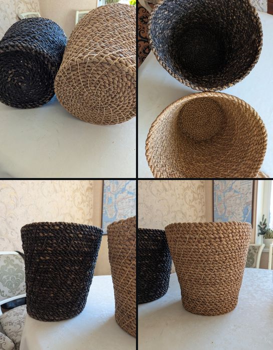 Набор интерьерных корзин плетеные два цвета