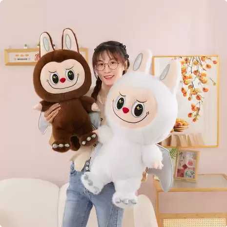 Голяма плюшена играчка Labubu с криле, 65см, Angel Labubu Лабубу Ангел