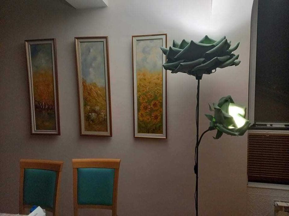 Лампион ръчно декориран роза