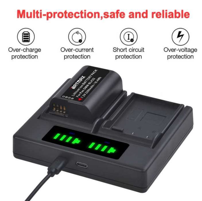 Батерия DMW-BLK22 за Panasonic Lumix S5, GH5, GH6, G9 и др.