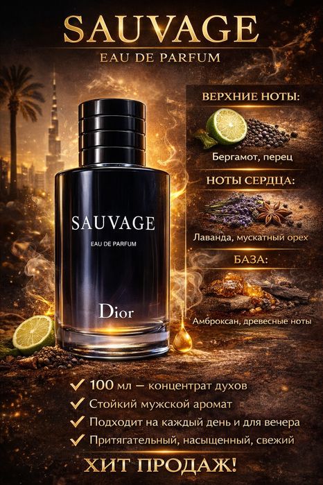 SAUVAGE EDP 100 мл | Дубайский Оригинал | 250 000 | ХИТ