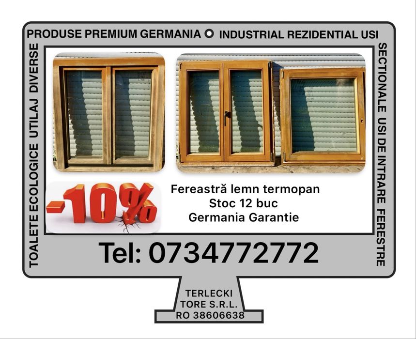 FEREASTRA LEMN TERMOPAN Germania  H 106 x L 95 / H 117 x L 106 Garantie
