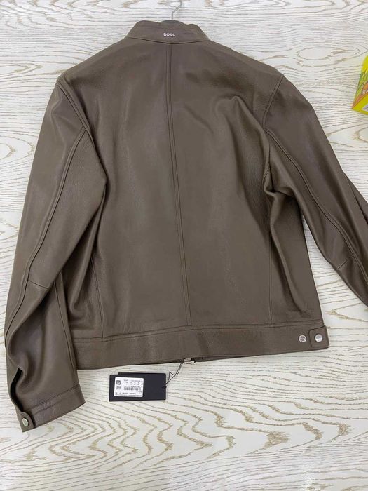 Куртка BOSS «Monty» из натуральной овечьей кожи, regular fit — чёрная