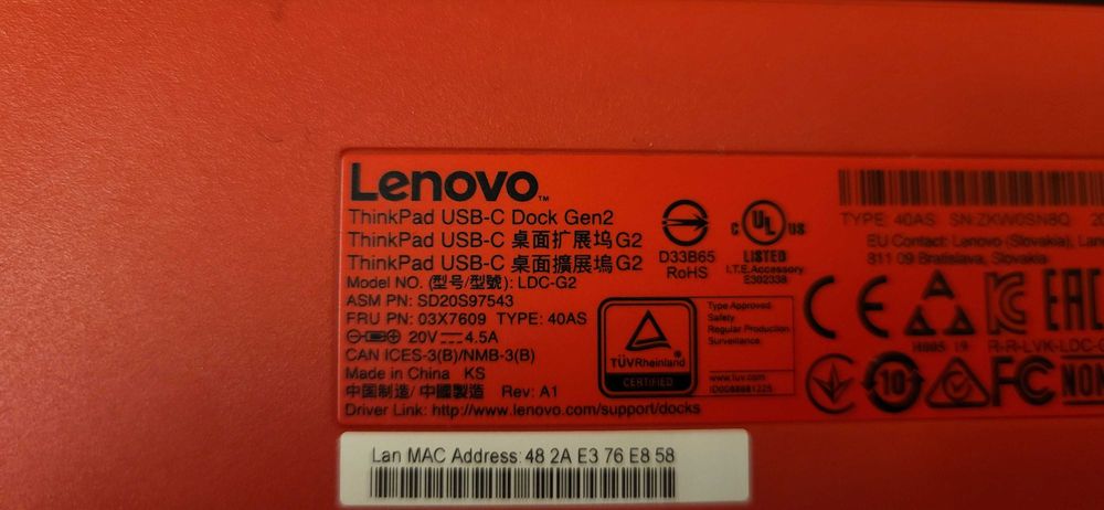 Lenovo Dock USB-C Gen2  fuctional
