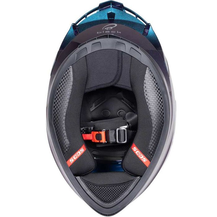 Casca moto NOUA 22.06 Black Atom Albastru Cameleon casca ATV Scuter