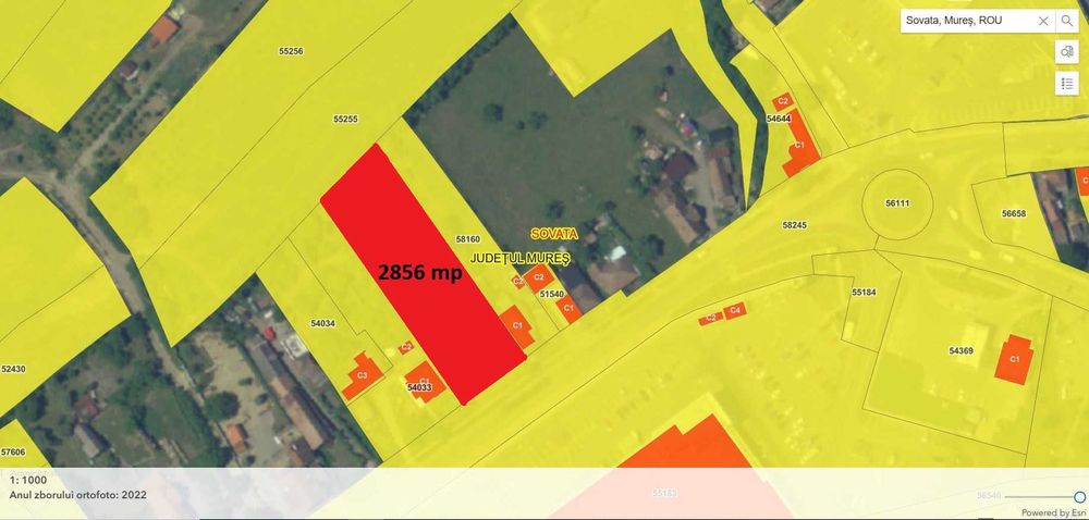 Teren de vânzare în Sovata – intravilan, 2856 m² lângă Kaufland, Lidl