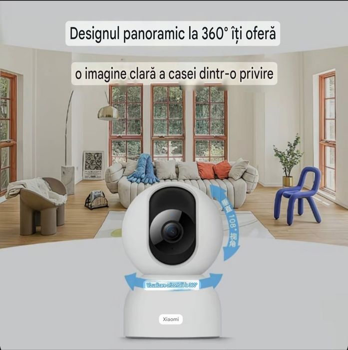 Camera de supraveghere Xiaomi Smart t C400 2.5K, Night Vision, Detectarea miscarilor,  Wi-Fi