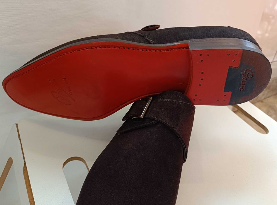 Pantofi de lux 44 44.5 monk GREVE NOI lucrati manual piele naturala