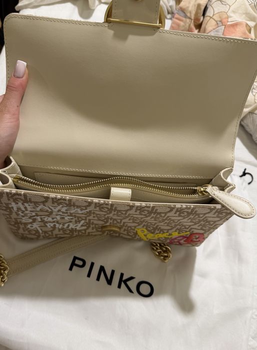 Кожена чанта Pinko Borsetta Love Classic Icon