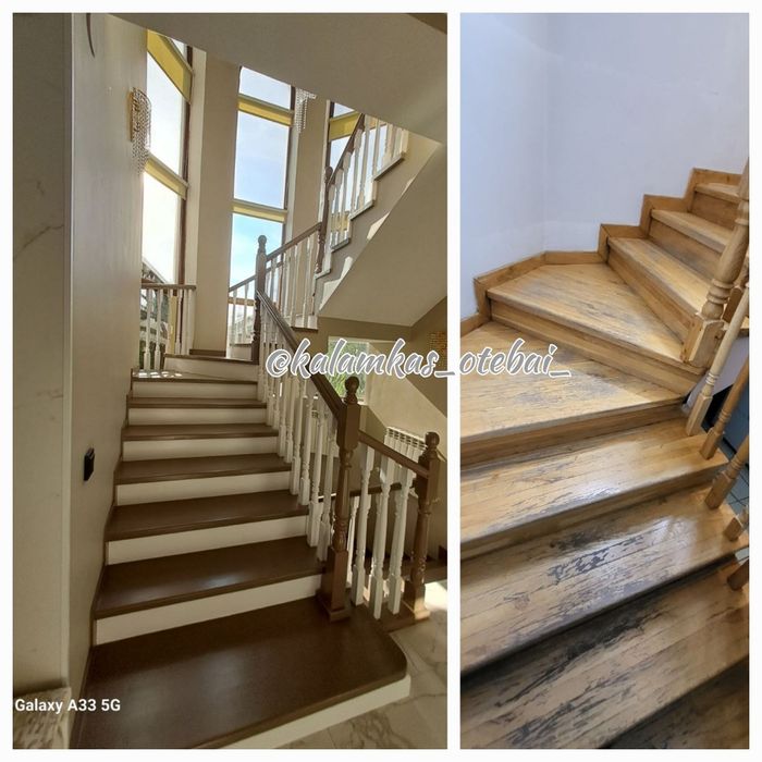 Перекраска двери лестницы  мебель