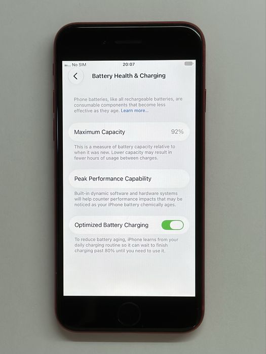 iPhone SE2020 Red 128GB 92% battery