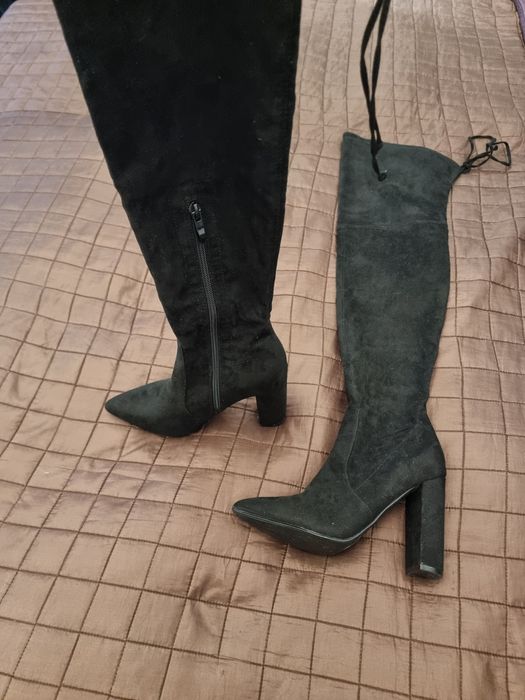 Cizme dama peste genunchi cu toc