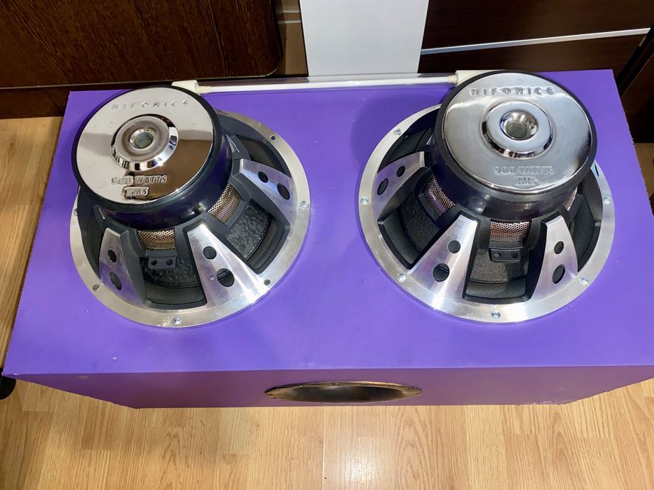 Subwoofer 2x12 inch Hifonics 2x500w RMS incinta custom MDF