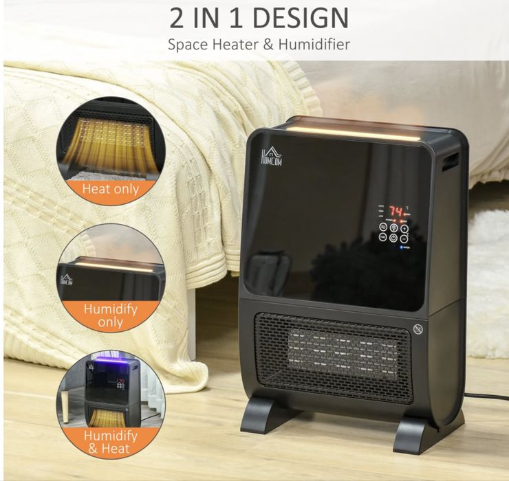 Homcom електрически отоплител и овлажнител за въздух