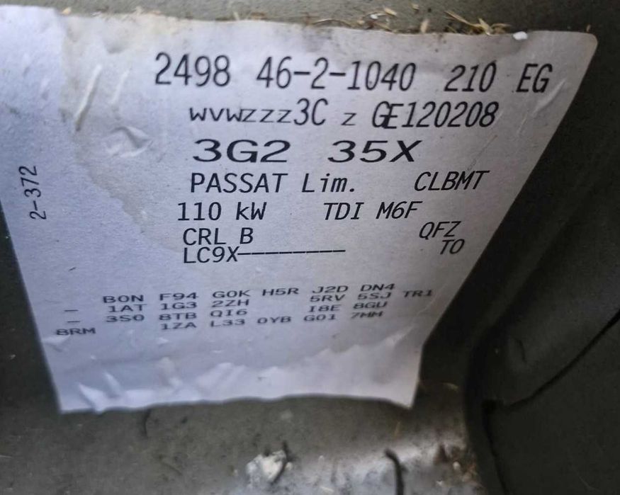 Dezmembrez VW Passat B8 break berlina 2.0D 2015 cod motor CRL 1.6D DCX