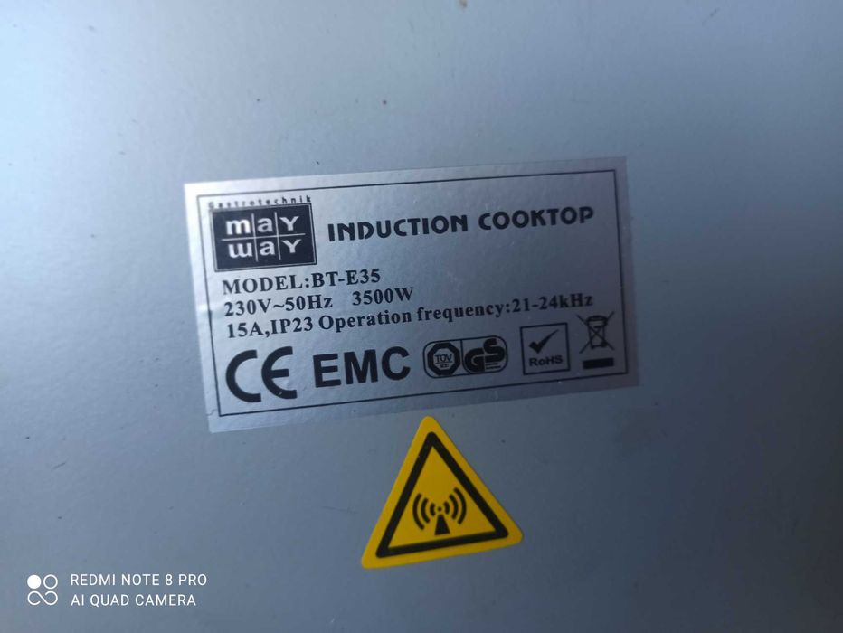 Професионален индукционен единичен котлон may way -3500w