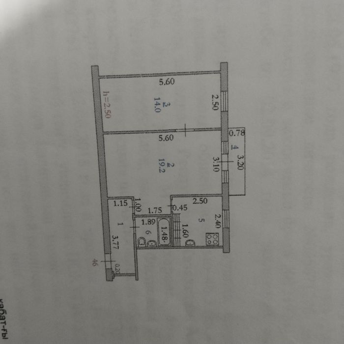 2 комнатная квартира в районе Спутник