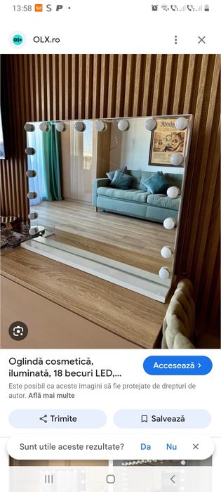 Oglinda cu suport cu lumini dim 60 x 80 cm noua