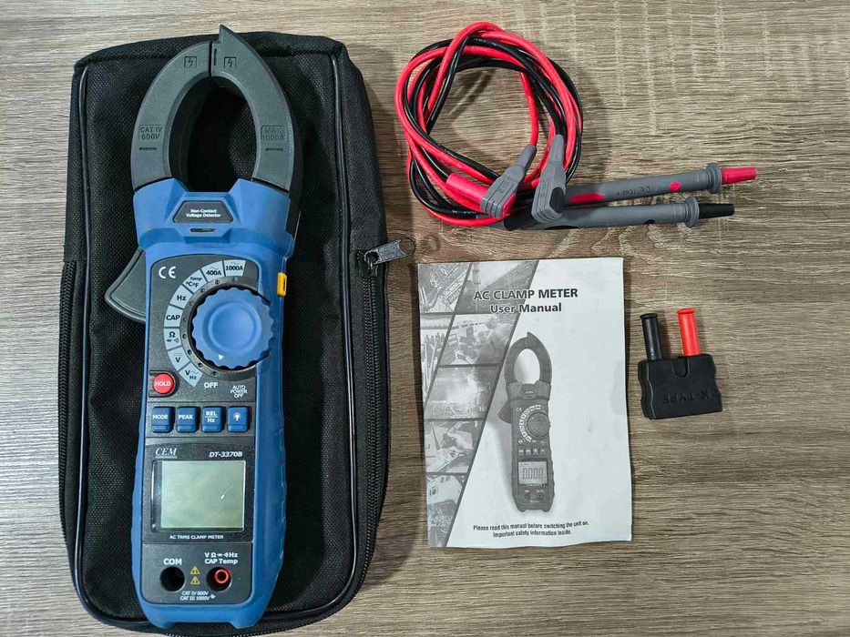 Амперклещи CEM DT3370B с автоматичен обхват и двоен дисплей