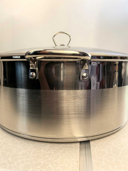 Cratita inox 40x16 cm 20 litri cu capac metal 340 lei