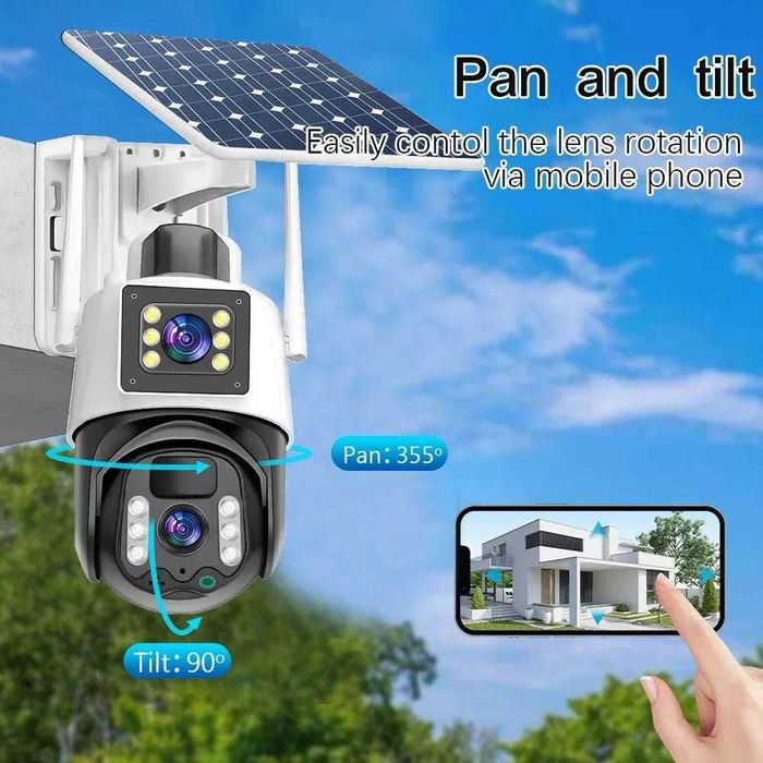 Camera video supraveghereV380PRO,panou solar10W,10000mAh,WIFI,10X ZOOM