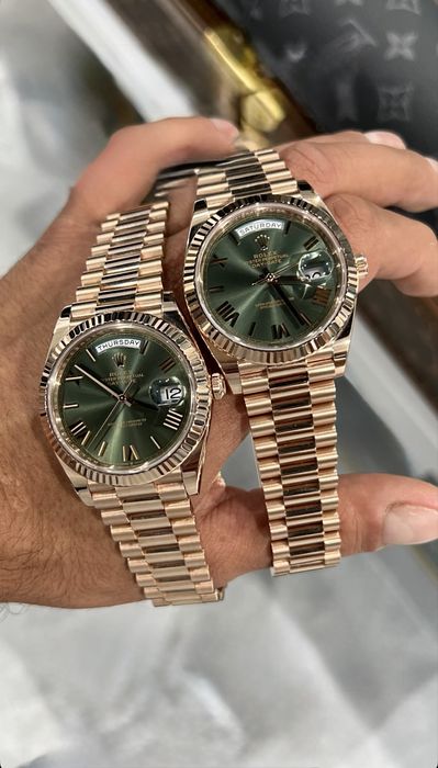 Rolex Day-Date Olive Dial Everose Gold 40mm
