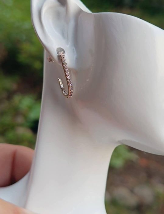 Cercei argint 925 cu pietre albe, copii