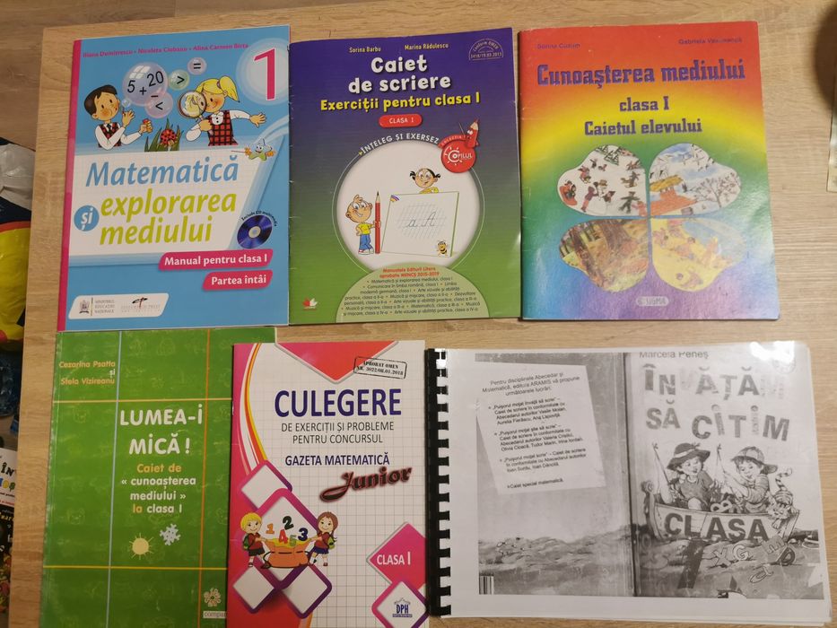 Lot caiete de lucru, manual cu cd și culegere, noi, clasa 1