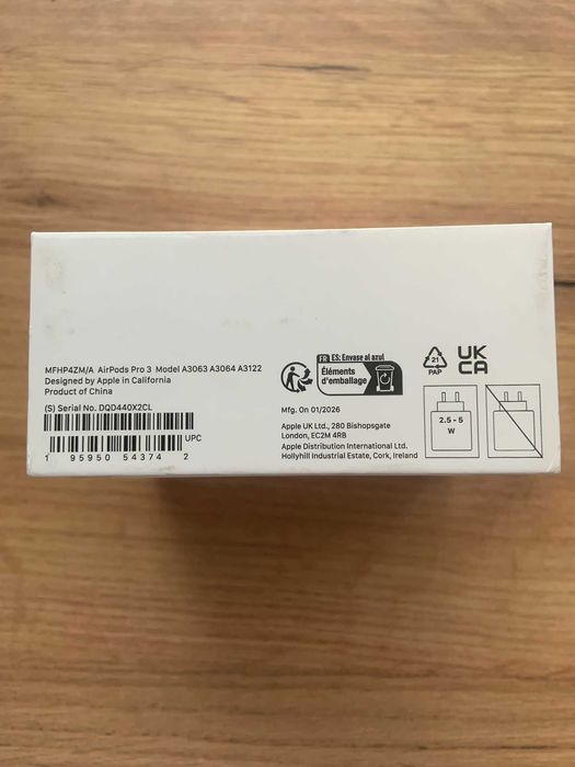 Casti Apple Airpods Pro 3 Complet Sigilate, Carcasa MagSafe (USB-C)