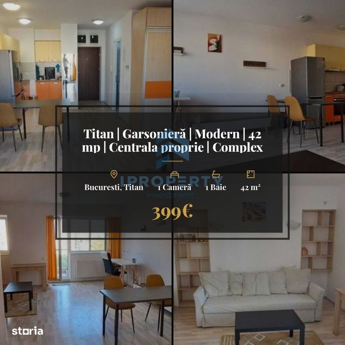 Titan | Garsoniera | Modern | 42 mp | Centrala proprie | Complex