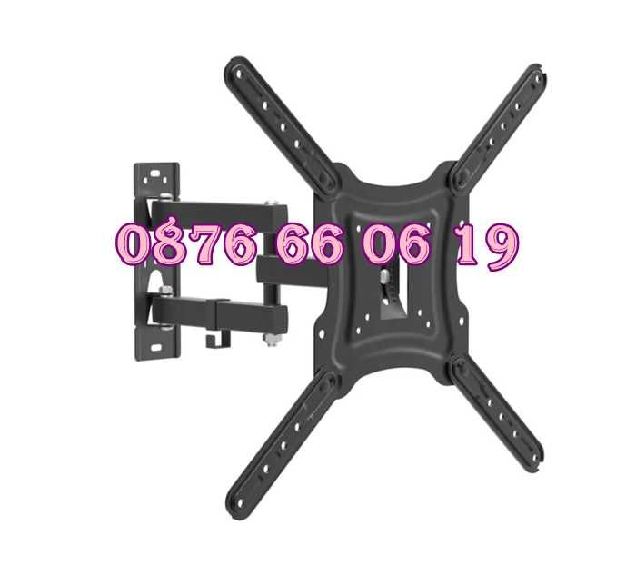 Въртяща стойка за телевизор за стена 14-55", подвижна стойка до 50кг