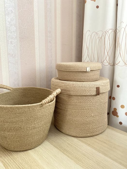 Корзина джутовая