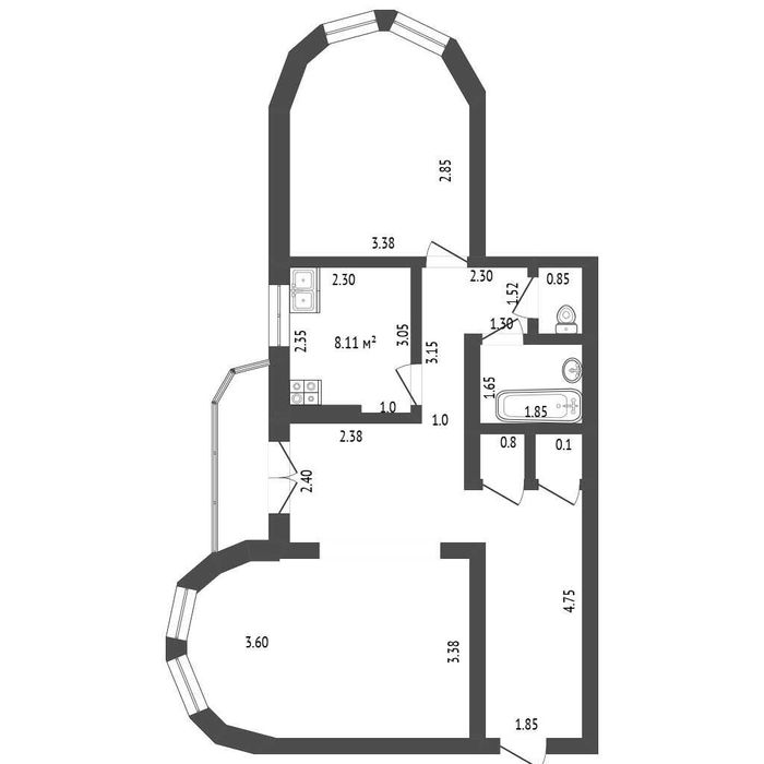 Yu  2х комнатная 65м2 квартира в Ипотеку, Сергели-8, кафе Беш Qozon