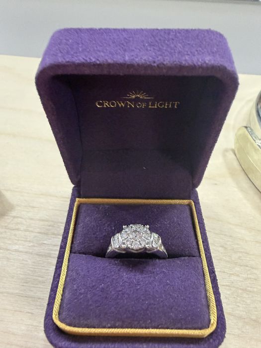 Inel Aur Alb cu Diamante