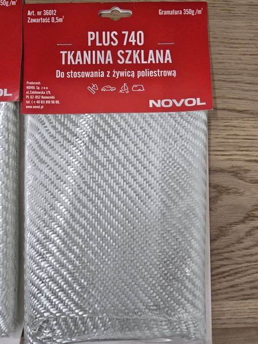 5 броя по 0.5м2 Стъклоплат Novol за армиране 350 г/см3 Plus 740