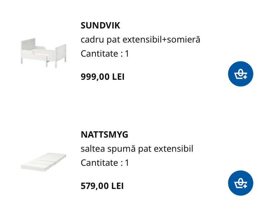 Pat extensibil pentru copii IKEA