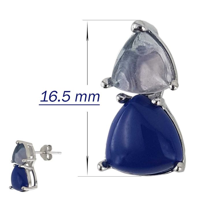 Vand cercei din Argint 925% cu ametist si lapis-lazuli,noi in cutie, 45 lei