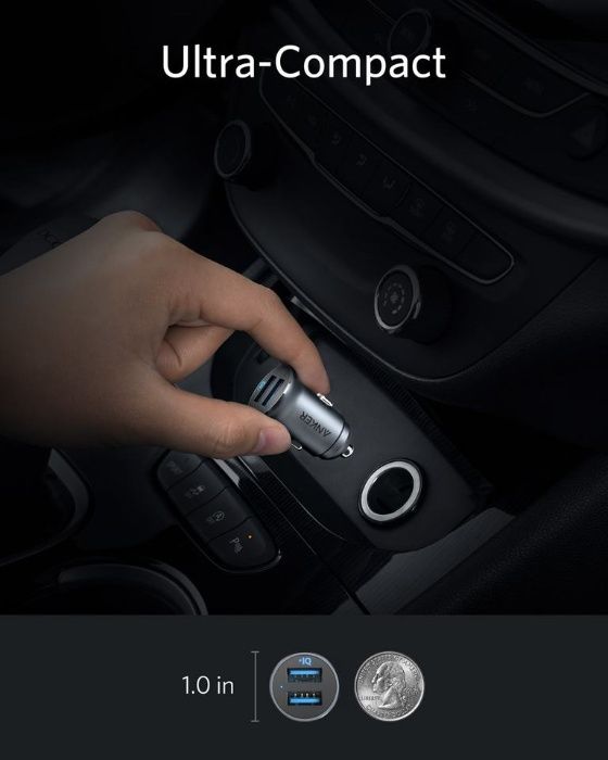 Anker PowerDrive 2 Alloy -зарядно с алуминиев корпус, 24W обща мощност